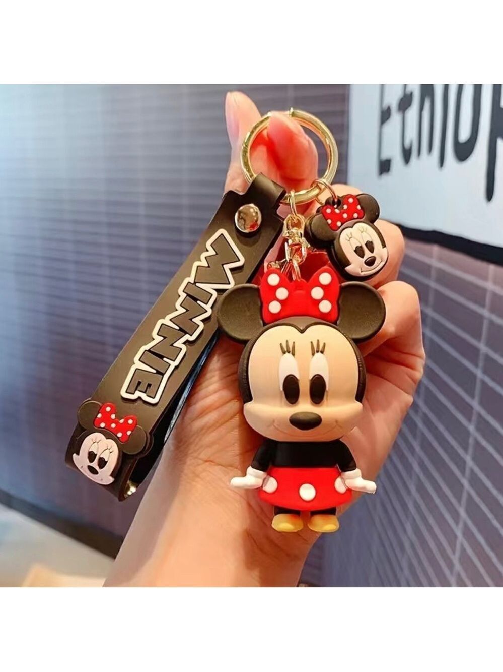 New Minnie Mouse Silicone Keychain Purse Charm